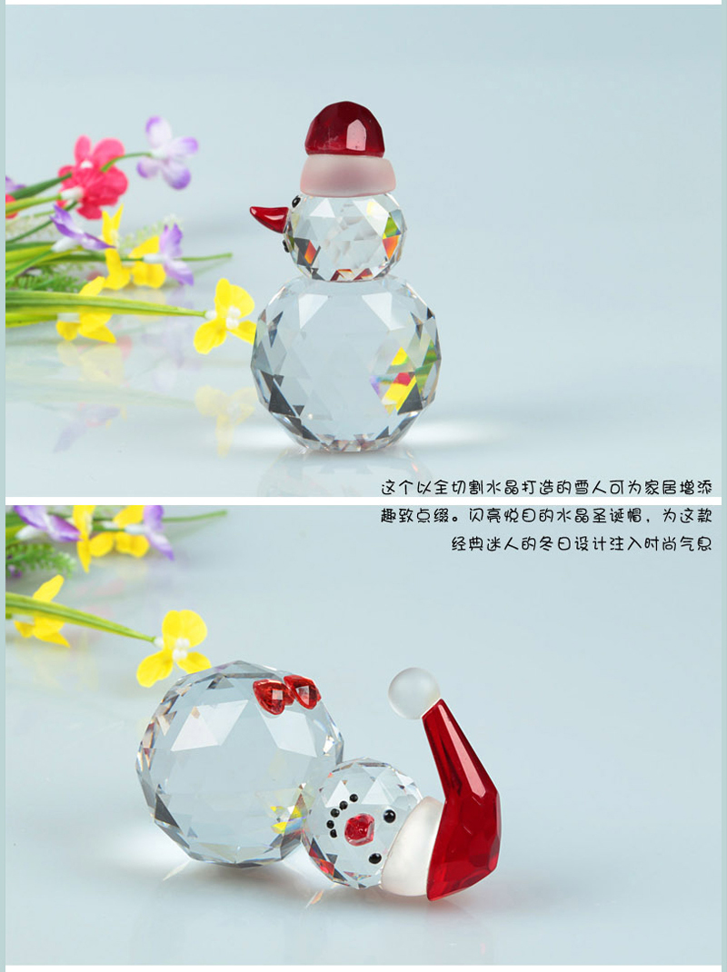 creative crystal ornaments three small snowman christmas gift