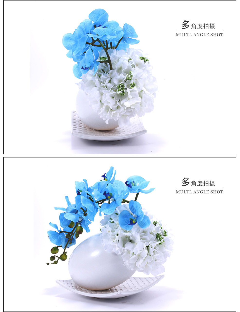 欧式蓝色君子兰小盆花艺成品仿真花仿真植物家居装饰XL-1010-0132