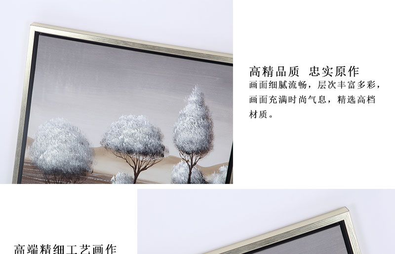 现代客厅卧室餐厅沙发背景墙装饰画壁挂画 背景墙装饰油画75x75x3-47