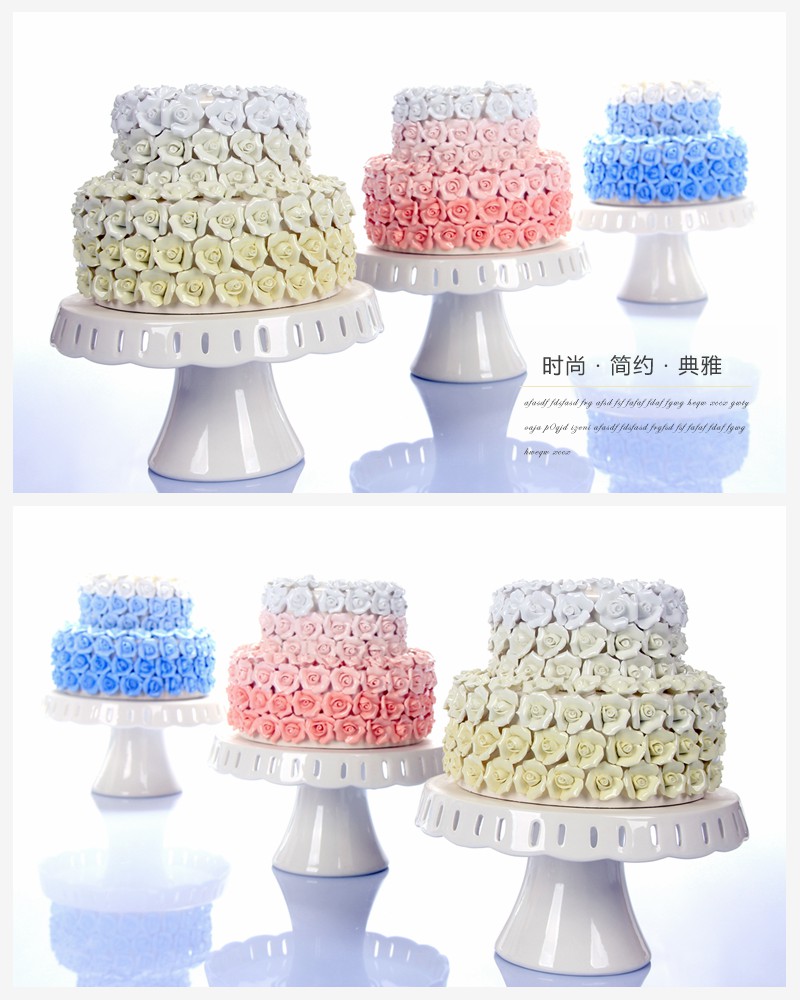 时尚家居装饰品摆设 玫瑰花蛋糕摆件（不含木架费）NHTC1056-Y BE F2