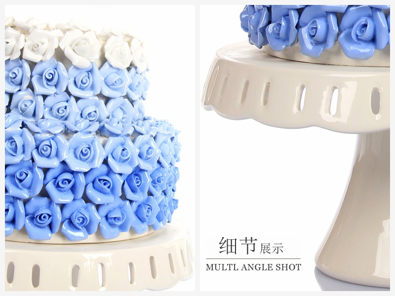 时尚家居装饰品摆设 玫瑰花蛋糕摆件（不含木架费）NHTC1056-Y BE F4