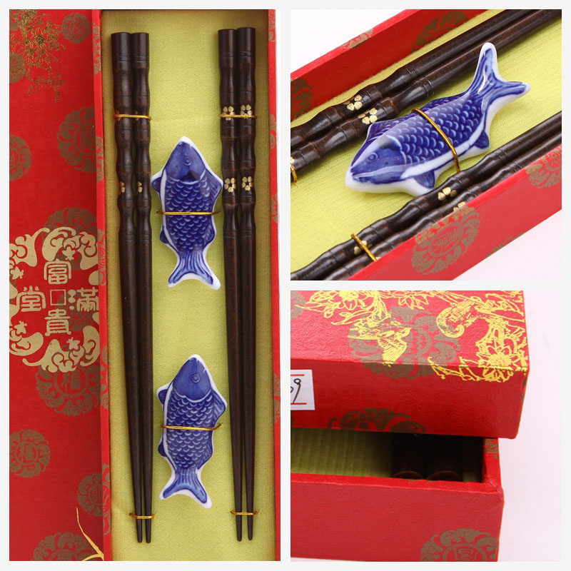 高档原木筷子2对套装 天然健康 高档礼品Y2-0092