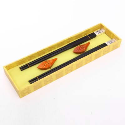 高档礼品筷子熊猫竹印花古装2双翻盖J2-005