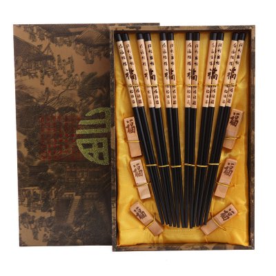 木雕筷子6对套装天然健康 高档礼品 D6-015