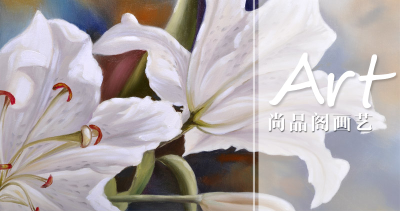 百合花 纯手绘油画 现代简约欧式客厅装饰画手工画 餐厅 卧室背景墙挂画SPGYH0121