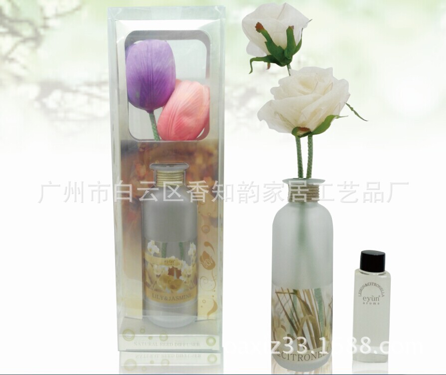 玫瑰无火香薰厂家 家居摆件郁金香藤条挥发香薰A331