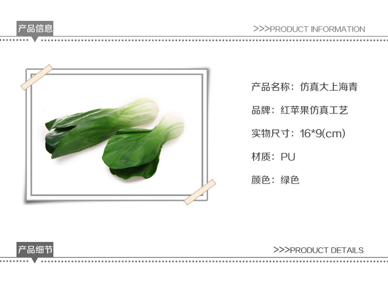 批发高仿真水果蔬菜装饰品模型 仿真大上海青Apple-151