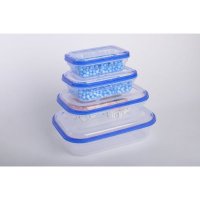 厨房环保冰箱保鲜盒 4件套透明密封盒 食物储存盒 干果收纳盒ST9901-4