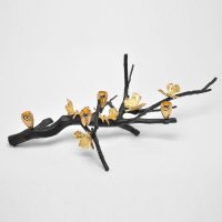 高档家居装饰品创意礼品 美式乡村复古树杈小鸟摆件 树桩摆设92273