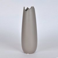 简约现代陶瓷花瓶 灰色艺术不规则瓶口装饰花瓶 创意家居装饰摆设纯色花瓶OH045-7621-58G2