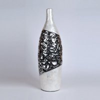 现代简约陶瓷贴贝壳装饰花瓶插花器 创意装饰瓶工艺品摆件PV8540-20-1039W