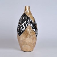 现代简约陶瓷贴贝壳装饰瓶插花器 创意装饰瓶工艺品花器摆件PV8575-14.4-1045