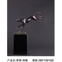 欧式简约铜制梦想·奔跑摆件客厅书房卧室装饰