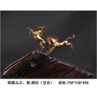 中式现代铜雕舞.腾跃（登高）摆件客厅书房卧室装饰