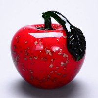 现代创意家居饰品摆件 红色手工琉璃红苹果摆件 家居软装饰工艺品摆件 SD-6