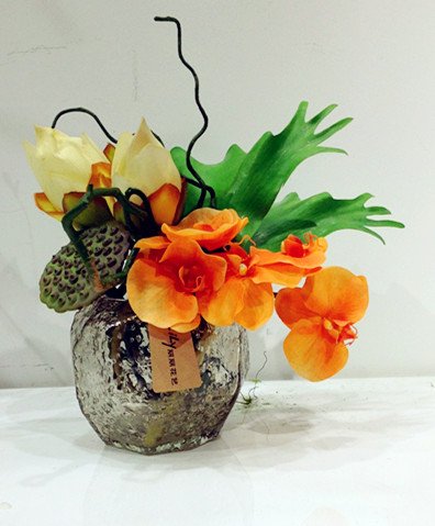 简约田园棱角花瓶花艺成品仿真花仿真植物家居装饰