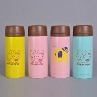 爆款萌韩版不锈钢保温杯直身杯卡通小兔、大象便携水杯380ML FY-02