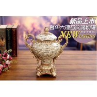 欧式奢华大理石纹树脂储物罐装饰盒会议室客厅装饰M119