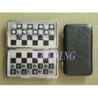 国际象棋 皮盒装国际象棋 旅行象棋