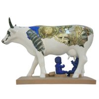 西式抽象创意高档树脂文艺复兴牛造型摆件客厅卧室装饰动物摆件