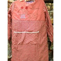 大象罩衣长袖围裙带袖棉布罩衣可爱韩版围裙