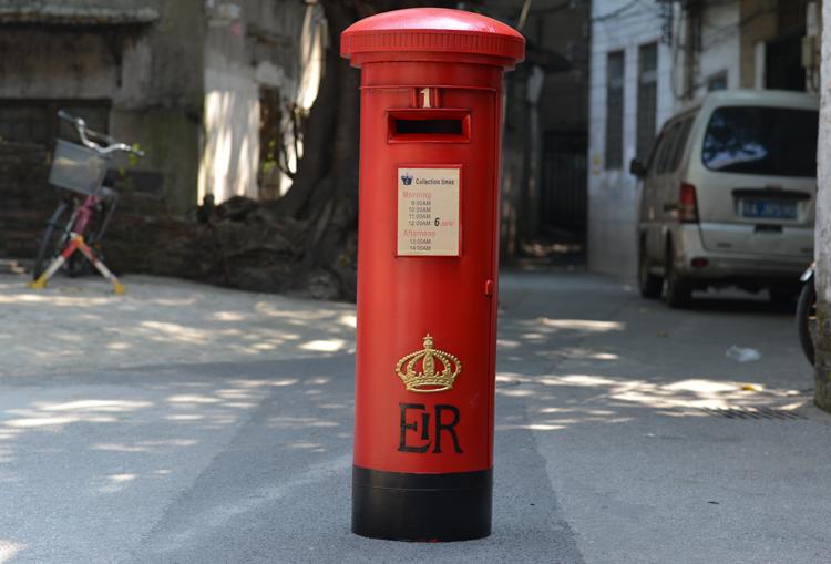 纯铁皮精致复古英国伦敦街头户外邮筒摆件家居装饰摆件1