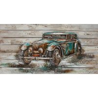 欧式复古汽车木板画装饰画壁画W160A