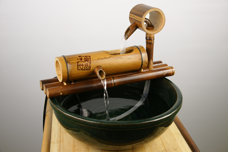 中式竹编竹流水喷泉流水家居装饰摆件风水摆件4