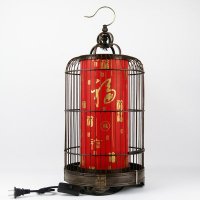 中式简约手工编织鸟笼造型装饰吊灯