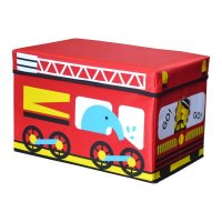 可爱卡通汽车图案牛津布小物件收纳凳换鞋凳