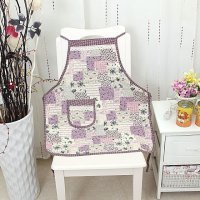 紫色围裙韩版工字背围裙加厚围裙烘焙围裙