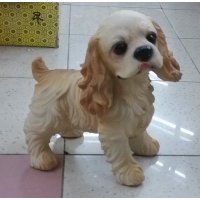 乔迁新居新房客厅礼品仿真招财狗可卡犬家居工艺品装饰品创意摆件