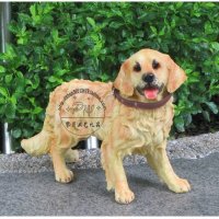 现代树脂工艺品家居饰品摆设时尚实用礼品家饰创意摆件仿真金毛狗 装饰品