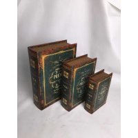西式复古木制仿道具书木盒摆件家居装饰摆件