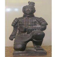 中式复古跪射俑兵马俑陶瓷摆件 古典家居饰品将军俑 办公家居装饰摆设品 by021