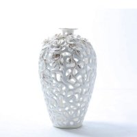 欧式新古典描金镂空陶瓷花瓶家居装饰摆件N020