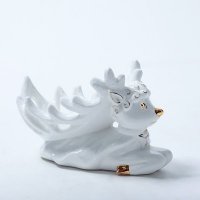 欧式田园描金卡通陶瓷小鹿果盘餐厅客厅装饰N028