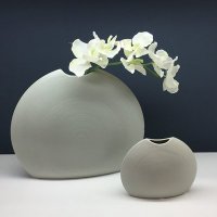 现代简约风格灰色创意回纹陶瓷花瓶家居装饰