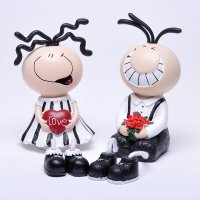 美式卡通快乐一家子中号吊吊脚树脂摆件（配对/不带椅子）HD037M