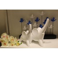 厂家直销 铭雅现代简约树脂工艺品 母子象 招财象家居摆件 送人礼品
