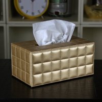 品地简约风格羊皮纹格子线长方形大号纸巾盒特价6款颜色