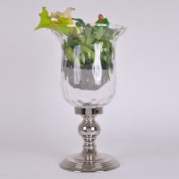 后现代简约玻璃金属花瓶花器 金属不锈钢底座玻璃花瓶DZ-10222