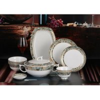 中式高档骨瓷餐具50件套——青铜器时代 精致骨瓷餐具 样板房家居送礼装饰品