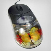 厂家直销彩色蝴蝶鼠标  透明树脂光电鼠标
