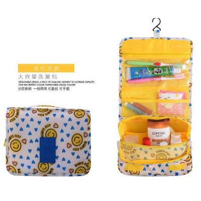 韩国印花旅行化妆包防水带挂钩可挂式旅行收纳整理包旅游洗漱包