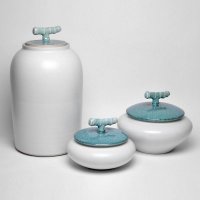 现代新中式复古带盖陶瓷储物罐子摆件样板房软装饰品BT015A/B/C