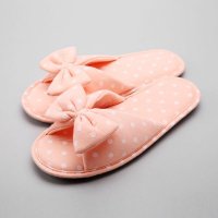韩国进口蝴蝶结拖鞋 精致蝴蝶结珊瑚绒内里棉拖鞋 防滑舒适拖鞋 8805123774010