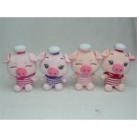 原创海军系列海军猪毛绒玩家猪猪公仔戴帽猪毛绒公仔可爱小猪公仔玩具