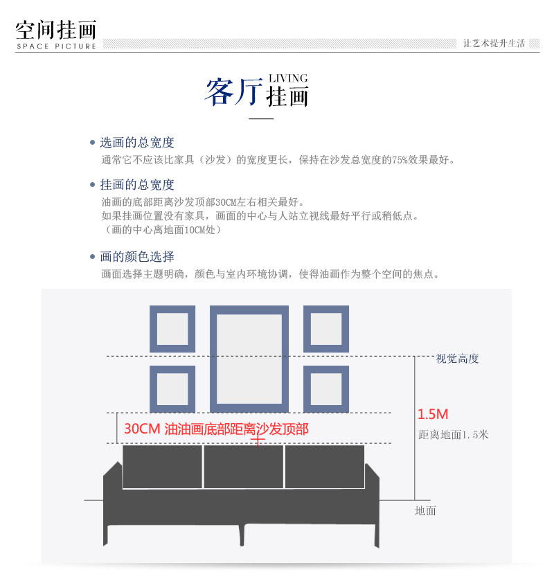 现代手工油画沙发挂画三件套 专用防水油画布ps框挂画 酒店家居装饰画 SPG YH0618