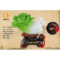 集美精品特色时尚家居饰品精致仿玉风水摆件中如意迎财（白菜、百财）